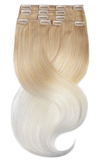 CLIP-IN EXTENSIONS LUXURY OMBRÉ BALAYAGE Honigblond & Silberblond.