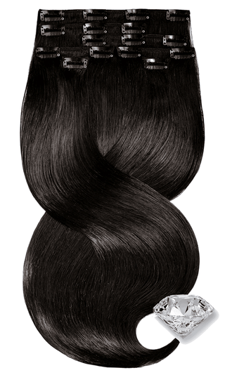 Clip-in Extensions Diamond Line Schwarz-Braun.