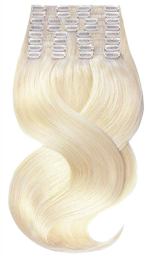 Clip-In Echthaar Extensions LUXURY QUALITÄT Hellblond Deluxe Line