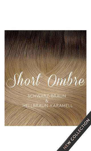 CLIP-IN EXTENSIONS LUXURY  Schort Roots Schwarz-Braun & Hellbraun-Karamell