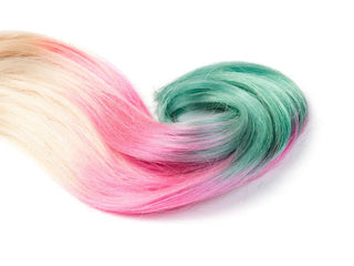 OMBRÉ LINE Hellblond & Pink & Grün