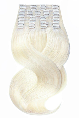 Remy Human Hair Extensions - Platinblond
