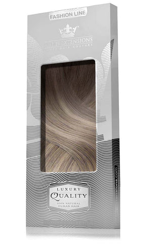 CLIP-IN EXTENSIONS LUXURY  SOMBRE BALAYAGE Schoko-Dunkelbraun & Platinblond