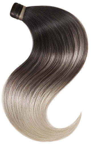 PONYTAIL LUXURY EXTENSIONS Sombre Schwarz & Silberblond