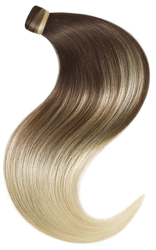 PONYTAIL LUXURY EXTENSIONS Sombre Schoko-Dunkelbraun & Platinblond