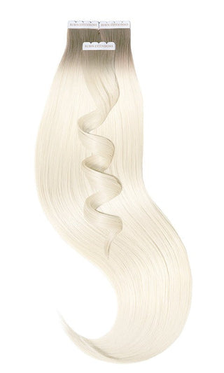 TAPE-IN EXTENSIONS ECHTHAAR, Kurzer Ansatz , Light Nussbraun & Sommerblond