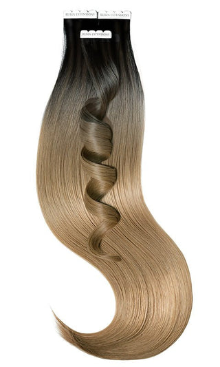 TAPE-IN EXTENSIONS ECHTHAAR  SOMBRÉ-BALAYAGES, Schwarz & Cool Brown